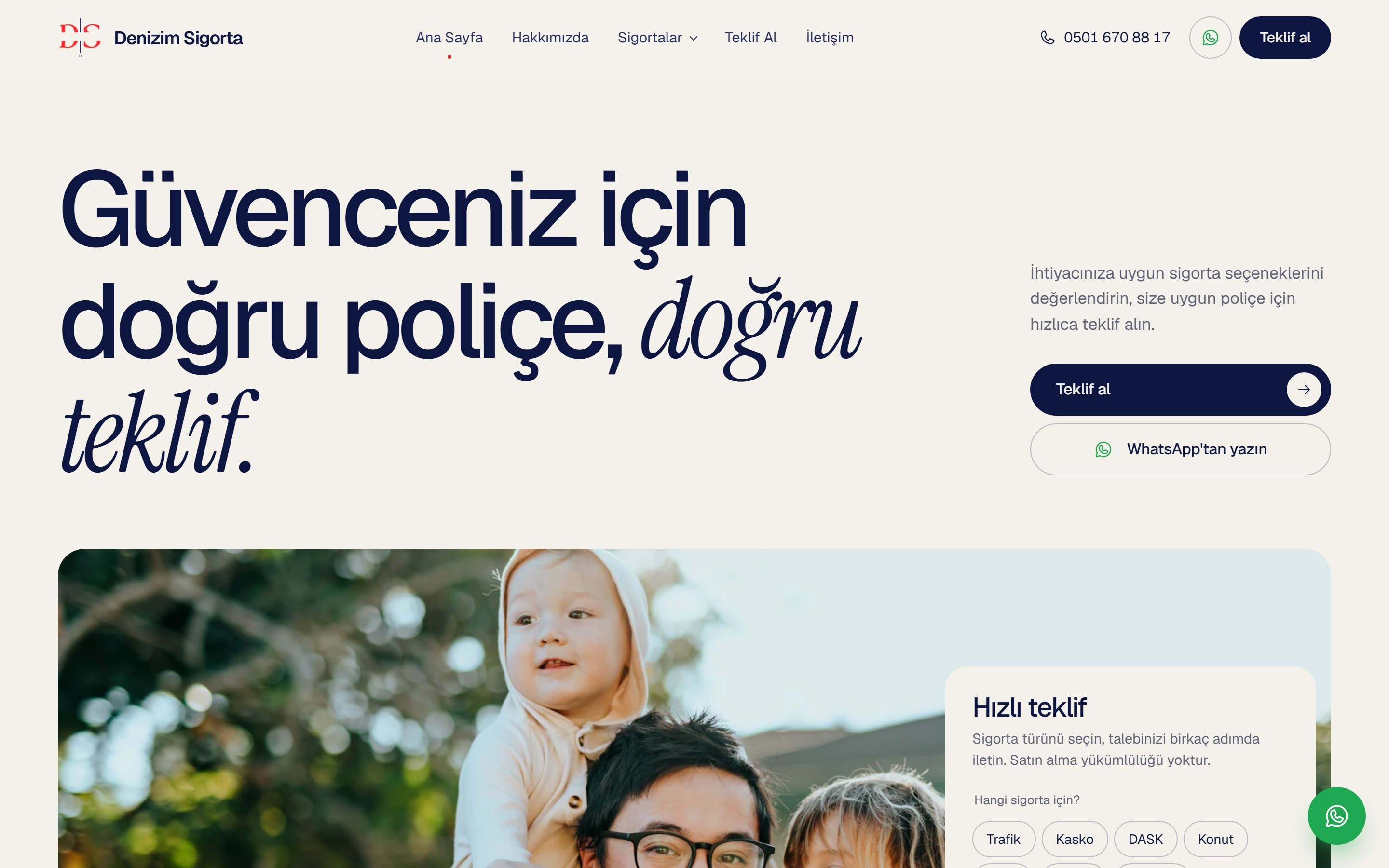 Denizim Sigorta Desktop Experience